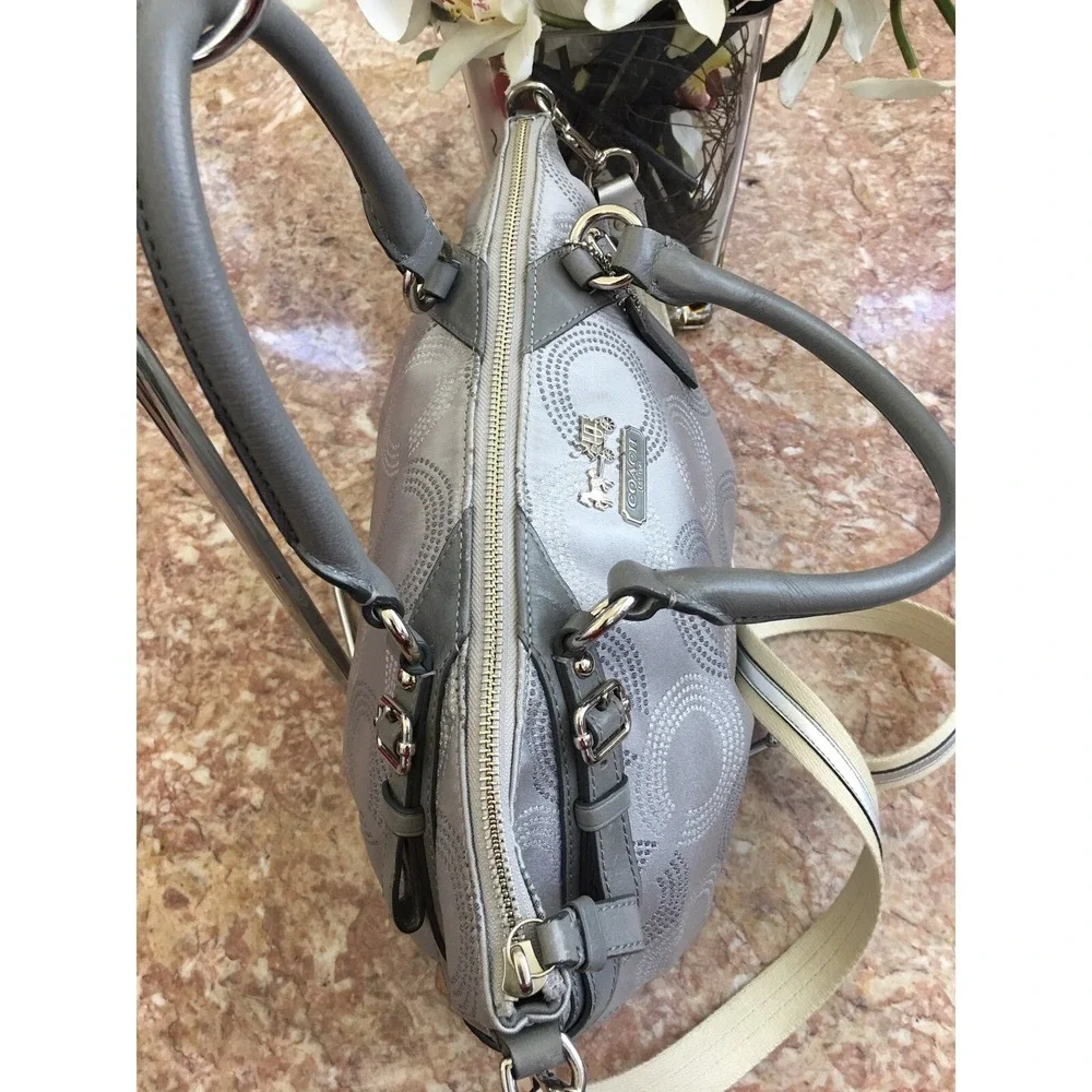 Coach 15935 Madison Grey Sophia OP Dotted Art Convertible Satchel EUC MSRP $298.